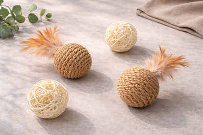 Natural Rattan Play Ball – Casakitten