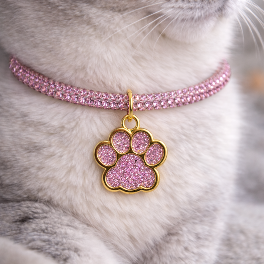 Sparkling Paw Charm Cat Collar