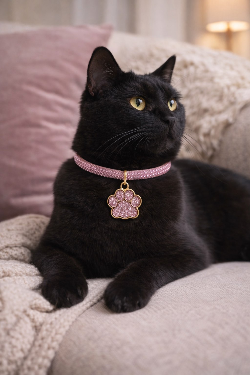 Sparkling Paw Charm Cat Collar